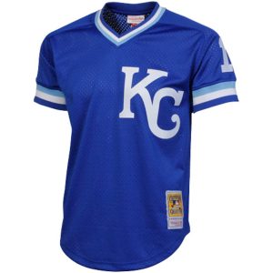 Men’s Kansas City Royals Bo Jackson Mitchell & Ness Royal 1989 Authentic Cooperstown Collection Batting Mesh Practice Jersey