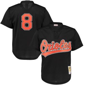 Men’s Baltimore Orioles Cal Ripken Jr. Mitchell & Ness Black Cooperstown Mesh Batting Practice Jersey