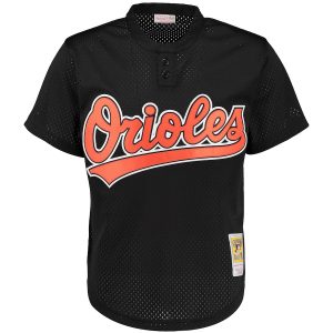 Men’s Baltimore Orioles Cal Ripken Jr. Mitchell & Ness Black Cooperstown Mesh Batting Practice Jersey