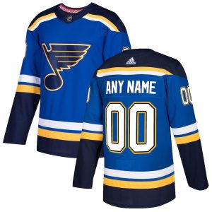 Men’s St. Louis Blues adidas Blue Authentic Custom Jersey