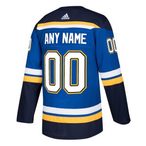 Men’s St. Louis Blues adidas Blue Authentic Custom Jersey