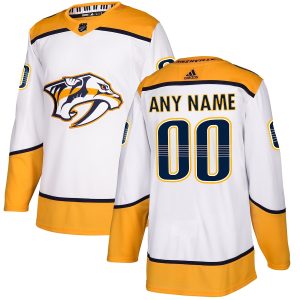 Men’s Nashville Predators adidas White Away Authentic Custom Jersey