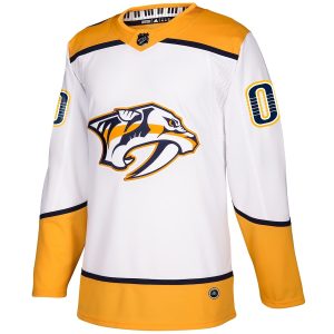 Men’s Nashville Predators adidas White Away Authentic Custom Jersey