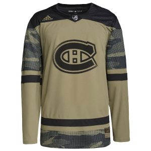 Montreal Canadiens adidas Camo Logo Military Appreciation Team Authentic Custom Practice Jersey