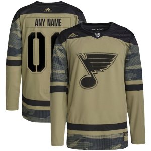 Men’s St. Louis Blues adidas Camo Military Appreciation Team Authentic Custom Practice Jersey