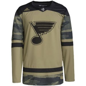 Men’s St. Louis Blues adidas Camo Military Appreciation Team Authentic Custom Practice Jersey