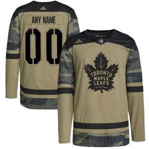 Toronto Maple Leafs adidas Camo Logo Military Appreciation Team Authentic Custom Practice Jersey