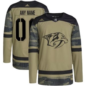 Men’s Nashville Predators adidas Camo Military Appreciation Team Authentic Custom Practice Jersey