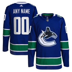 Men’s Vancouver Canucks adidas Royal Home Primegreen Authentic Custom Jersey