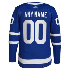 Men’s Toronto Maple Leafs adidas Royal Home Primegreen Authentic Custom Jersey