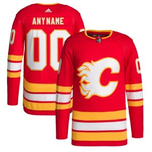 Men’s Calgary Flames adidas Red Home 2020/21 Primegreen Authentic Custom Jersey