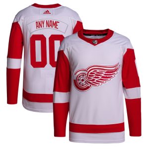 Men’s Detroit Red Wings adidas White Away Primegreen Authentic Custom Jersey