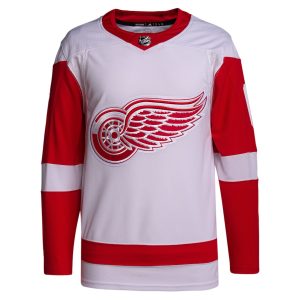 Men’s Detroit Red Wings adidas White Away Primegreen Authentic Custom Jersey