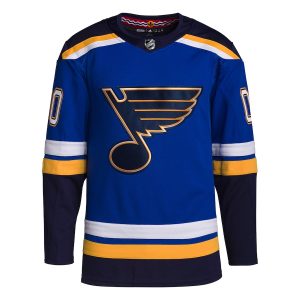 Men’s St. Louis Blues adidas Royal Home Primegreen Authentic Custom Jersey