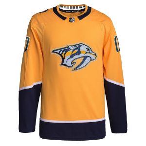 Men’s Nashville Predators adidas Gold Home Primegreen Authentic Custom Jersey