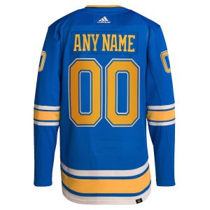 Men’s St. Louis Blues adidas Blue Alternate Primegreen Authentic Custom Jersey