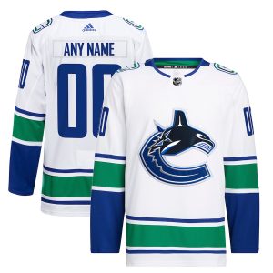 Men’s Vancouver Canucks adidas White Away Primegreen Authentic Custom Jersey