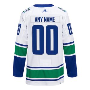 Men’s Vancouver Canucks adidas White Away Primegreen Authentic Custom Jersey