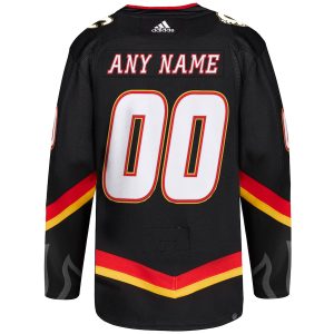 Men’s Calgary Flames adidas Black Alternate Primegreen Authentic Custom Jersey