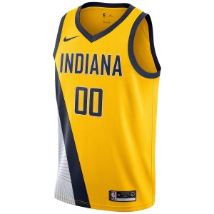 Men’s Indiana Pacers Nike Yellow 2019/20 Custom Swingman Jersey – Statement Edition