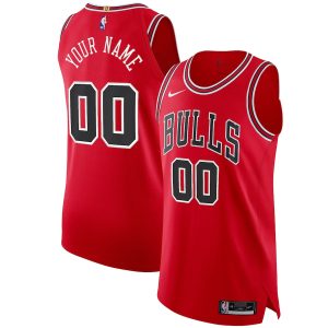 Men’s Chicago Bulls Nike Red Authentic Custom Jersey – Icon Edition