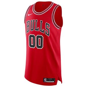 Men’s Chicago Bulls Nike Red Authentic Custom Jersey – Icon Edition