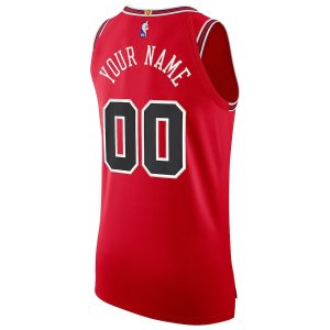 Men’s Chicago Bulls Nike Red Authentic Custom Jersey – Icon Edition