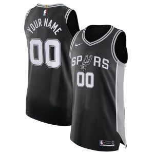 Men’s San Antonio Spurs Nike Black Authentic Custom Jersey – Icon Edition