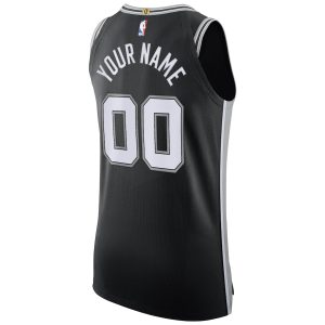 Men’s San Antonio Spurs Nike Black Authentic Custom Jersey – Icon Edition