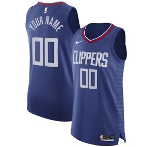 Men’s LA Clippers Nike Blue 2020/21 Authentic Custom Jersey – Icon Edition