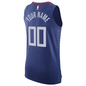 Men’s LA Clippers Nike Blue 2020/21 Authentic Custom Jersey – Icon Edition