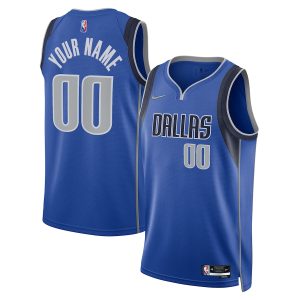 Men’s Dallas Mavericks Nike Blue 2021/22 Diamond Swingman Custom Jersey – Icon Edition