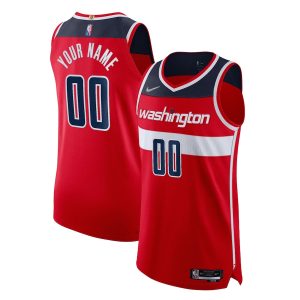 Men’s Washington Wizards Nike Red 2021/22 Diamond Authentic Custom Jersey – Icon Edition