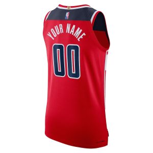 Men’s Washington Wizards Nike Red 2021/22 Diamond Authentic Custom Jersey – Icon Edition