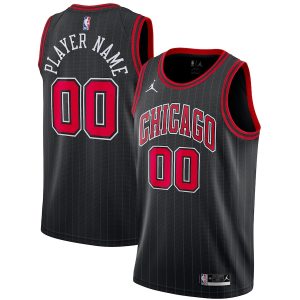 Men’s Chicago Bulls Jordan Brand Black Swingman Custom Jersey – Statement Edition