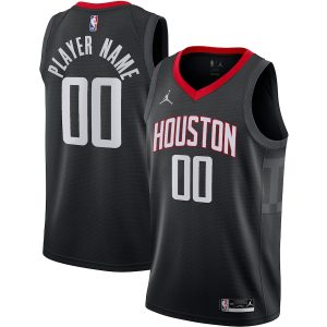 Men’s Houston Rockets Jordan Brand Black Swingman Custom Jersey – Statement Edition