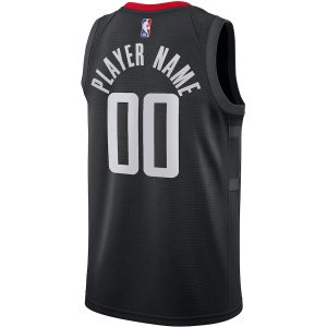 Men’s Houston Rockets Jordan Brand Black Swingman Custom Jersey – Statement Edition