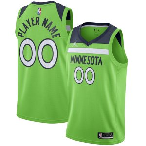 Men’s Minnesota Timberwolves Jordan Brand Green Swingman Custom Jersey – Statement Edition