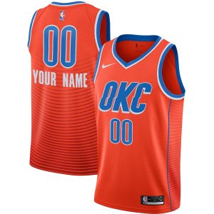 Men’s Oklahoma City Thunder Jordan Brand Orange Swingman Custom Jersey – Statement Edition