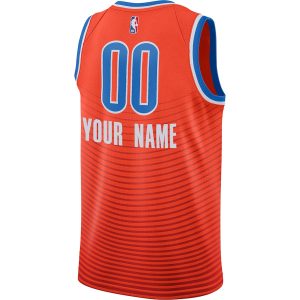 Men’s Oklahoma City Thunder Jordan Brand Orange Swingman Custom Jersey – Statement Edition