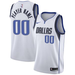 Men’s Dallas Mavericks Nike White 2020/21 Swingman Custom Jersey – Association Edition