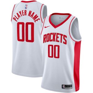 Men’s Houston Rockets Nike White 2020/21 Swingman Custom Jersey – Association Edition