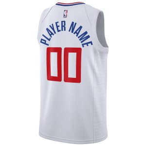 Men’s LA Clippers Nike White 2020/21 Swingman Custom Jersey – Association Edition