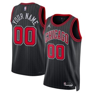 Unisex Chicago Bulls Jordan Brand Black 2022/23 Swingman Custom Jersey – Statement Edition