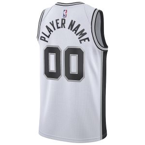 Men’s San Antonio Spurs Nike White 2020/21 Swingman Custom Jersey – Association Edition