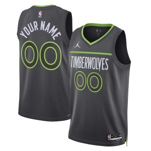 Unisex Minnesota Timberwolves Jordan Brand Black 2022/23 Swingman Custom Jersey – Statement Edition