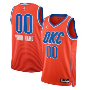 Unisex Oklahoma City Thunder Jordan Brand Orange 2022/23 Swingman Custom Jersey – Statement Edition