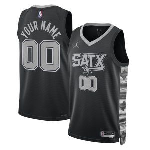 Unisex San Antonio Spurs Jordan Brand Black 2022/23 Swingman Custom Jersey – Statement Edition