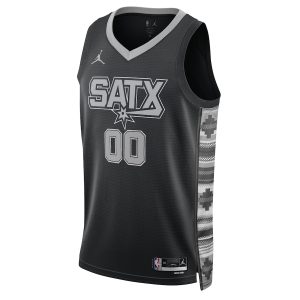 Unisex San Antonio Spurs Jordan Brand Black 2022/23 Swingman Custom Jersey – Statement Edition