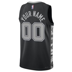 Unisex San Antonio Spurs Jordan Brand Black 2022/23 Swingman Custom Jersey – Statement Edition